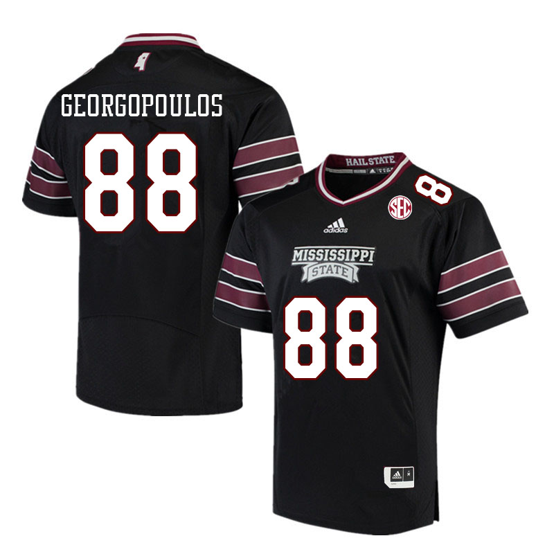 Men #88 George Georgopoulos Mississippi State Bulldogs College Football Jerseys Sale-Black - Click Image to Close